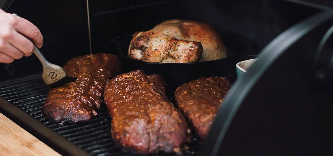 Pelletgrill BBQ Rippchen auf Grill