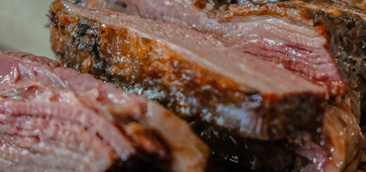 Fleisch Medium aufgeschnitten Kerntemperatur vom Grill